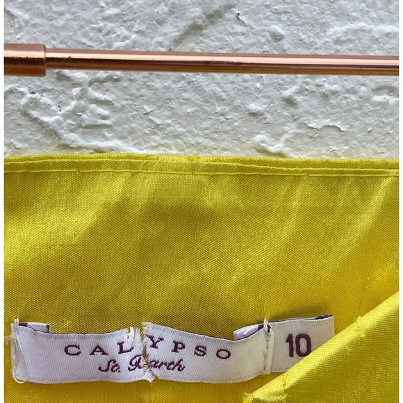 Calypso Womens St Barth Silk Topless Mini Dress Yellow Sz 10 - Picture 6 of 11